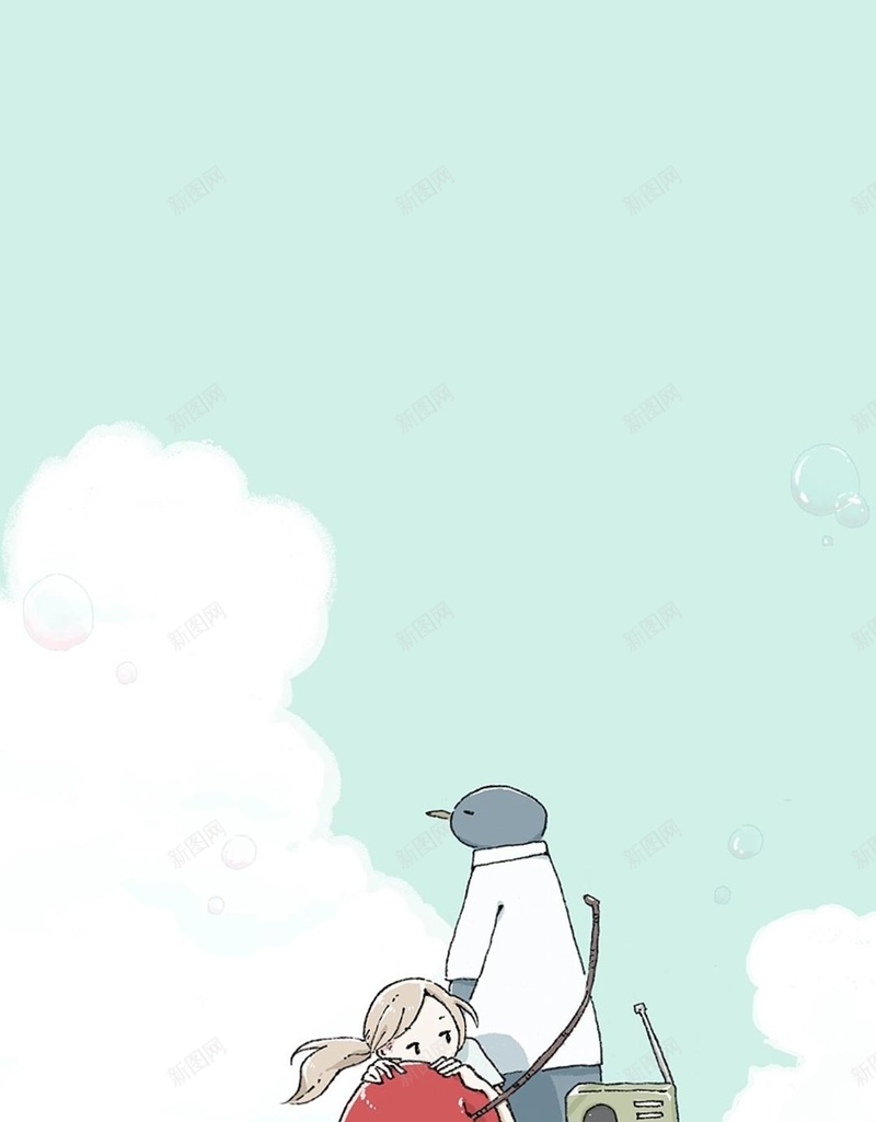卡通画孤独人物jpg设计背景_新图网 https://ixintu.com 人物 卡通 孤独 画