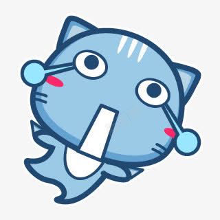 猫哭猫蓝色猫萌可爱图标png_新图网 https://ixintu.com 可爱 色猫