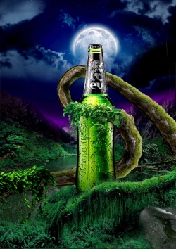 梦幻啤酒创意啤酒广告海报PSD背景图高清图片
