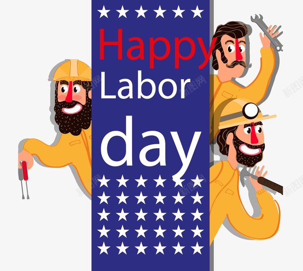 创意劳动节工人贺卡矢量图ai_新图网 https://ixintu.com day happy labor 五一劳动节 五一劳动节贺卡 劳动节 工人 男子 矢量图 贺卡