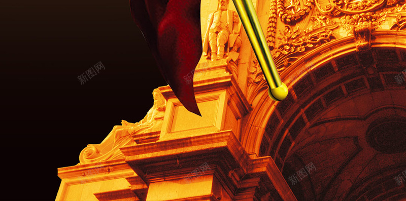 欧洲神庙H5背景psd设计背景_新图网 https://ixintu.com 商务 欧式建筑 欧式建筑背景图片 欧洲神庙背景素材 欧洲风 法杖 科幻 科技 飘带