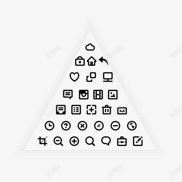 小图标组成的金字塔png_新图网 https://ixintu.com 卡通 图标 小符号 符号 金字塔图标