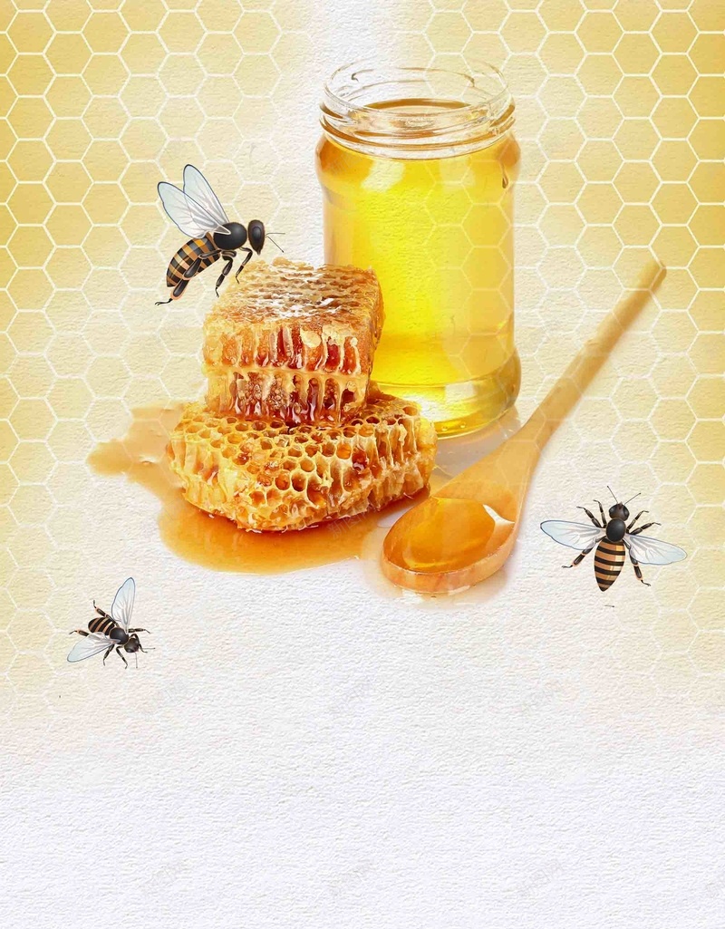自制纯正蜂蜜海报背景模板psd设计背景_新图网 https://ixintu.com 健康 天然 海报 纯正蜂蜜 绿色 背景模板 自制 营养 野生