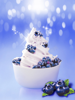 甜品美食活动宣传海报蓝莓冰淇淋海报背景高清图片