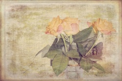 牛皮纸黄玫瑰纹背景图背景