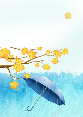 简约清新中国传统24节气雨水海报背景背景