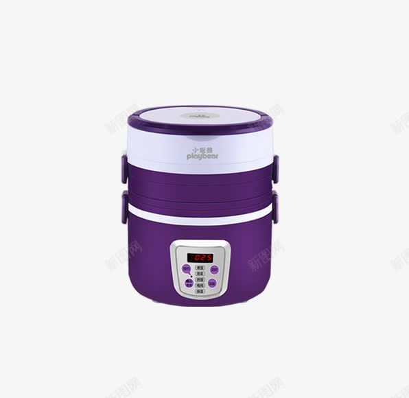 电热饭盒png免抠素材_新图网 https://ixintu.com 产品实物 双层 电热饭盒 紫色