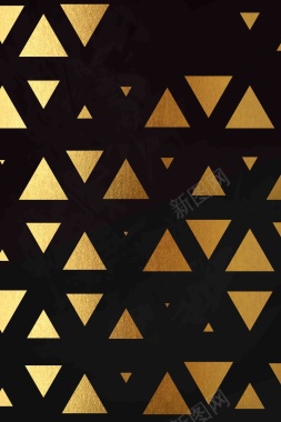 时尚几何三角黑金背景图背景