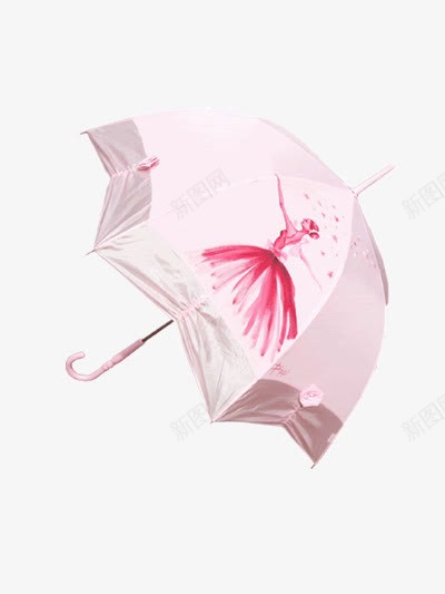 伞上的芭蕾舞女png免抠素材_新图网 https://ixintu.com 图案 白色 粉色 长柄伞