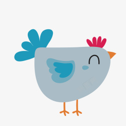 动物印花图案灰色可爱鸡儿矢量图高清图片