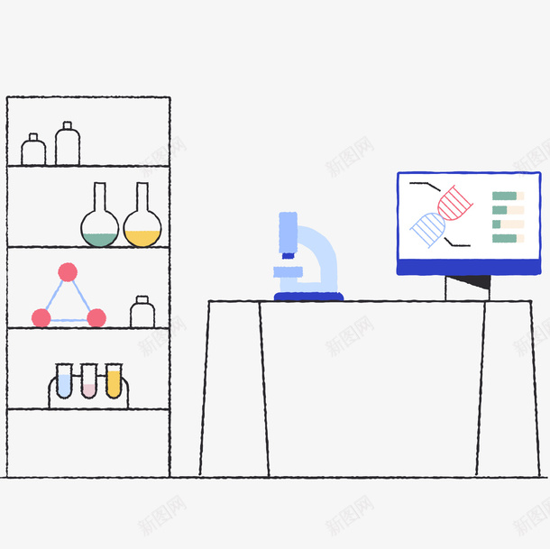 二维卡通实验室png免抠素材_新图网 https://ixintu.com 二维卡通实验室 化学 化学实验室 卡通实验室 实验室