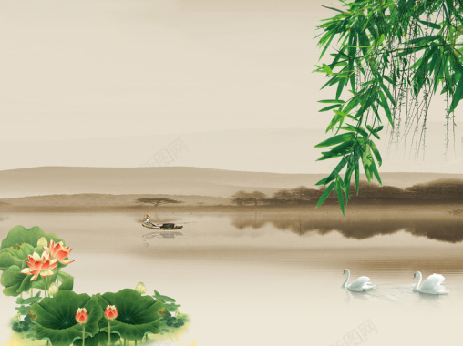 中式背景墙海报背景素材背景
