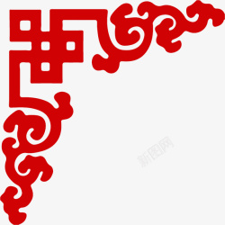 中国风红色边框元素矢量图素材
