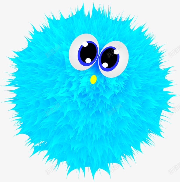 可爱的蓝色毛球png免抠素材_新图网 https://ixintu.com 可爱 球 蓝色 装饰物