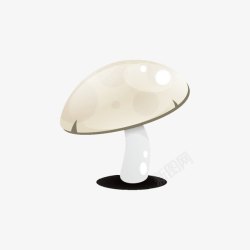 白色伞盖小蘑菇可爱萌素材