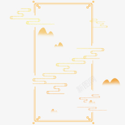 高科技线条装饰中国风古风祥云线条装饰高清图片