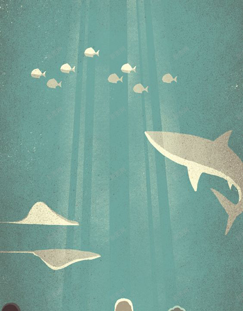 卡通艺术海报psd设计背景_新图网 https://ixintu.com 个性 人物 创意 卡通艺术 唯美 浅色调 海洋 特色 鲨鱼