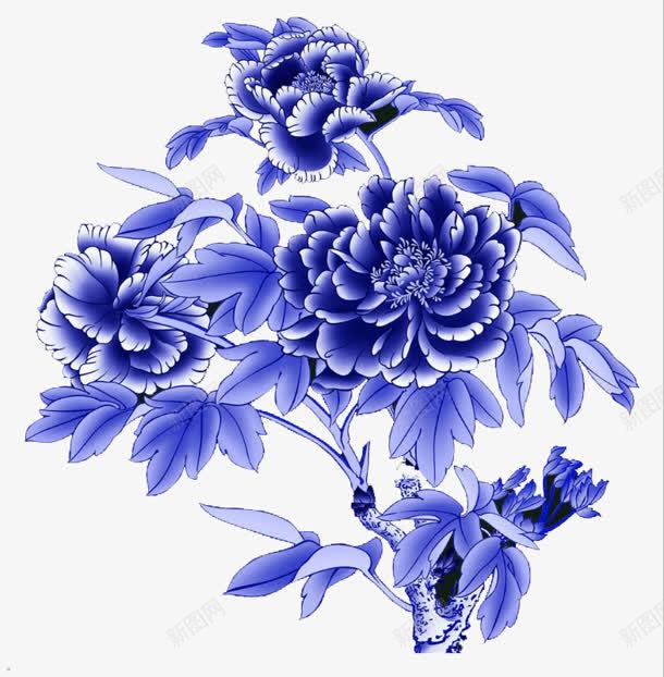 透明蓝色花朵png免抠素材_新图网 https://ixintu.com 花朵 蓝色 透明