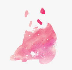 彩墨动物彩粉色水泼墨熊猫高清图片