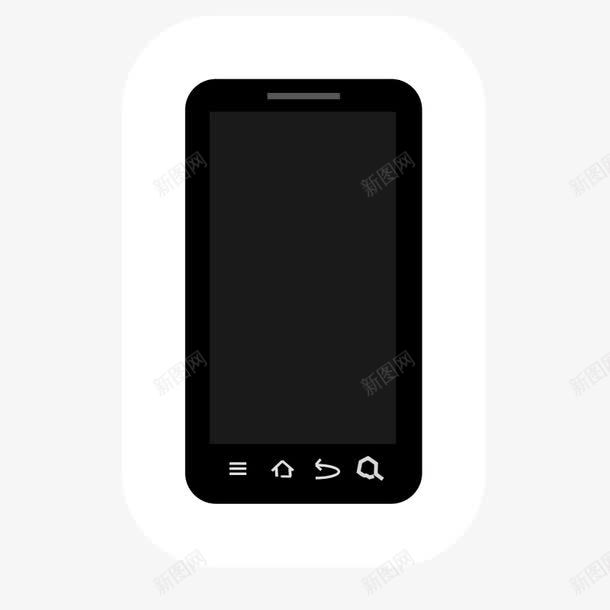 黑色的卡通手机png免抠素材_新图网 https://ixintu.com 卡通 手机 手机卡通 黑色