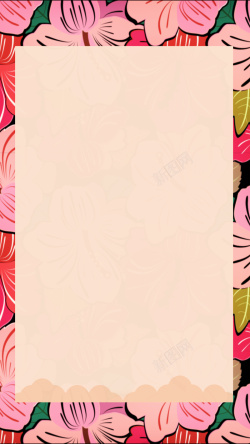 粉纹线条感花卉纹粉海报色清新商城春季H5背景高清图片
