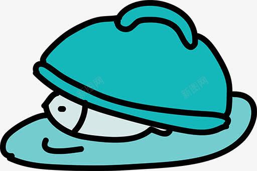 卡通烹饪锅png免抠素材_新图网 https://ixintu.com 手绘美食 简笔画 美食 蓝色锅 食物 鱼