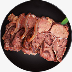 组合切肉片放在盘子里切好的肉片高清图片