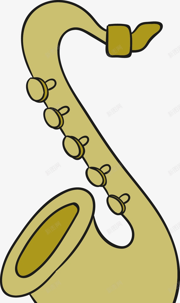 萨克斯矢量图ai免抠素材_新图网 https://ixintu.com 乐器 萨克斯 矢量图