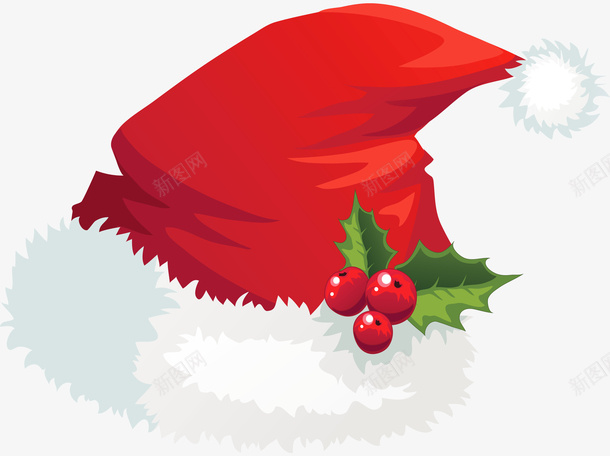 圣诞帽装饰png免抠素材_新图网 https://ixintu.com 圣诞帽 帽子 矢量装饰 红色 装饰