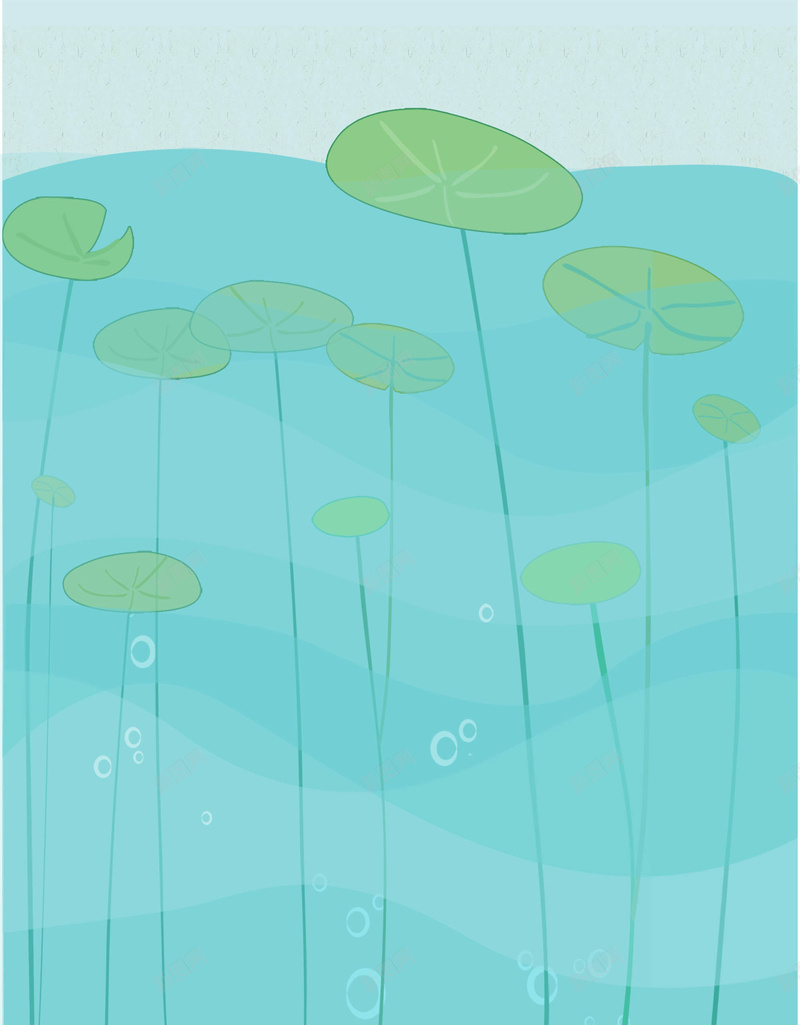 夏日海报背景psd设计背景_新图网 https://ixintu.com 促销海报 夏天 夏日 夏日海报 夏日素材 小清新 水底 海报 背景 荷叶