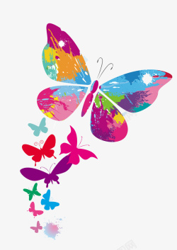 五彩缤纷的蝴蝶图案素材
