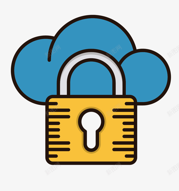 白云安全标图标png_新图网 https://ixintu.com 上锁 云库 云端 保护 安全 安稳 性能 数据