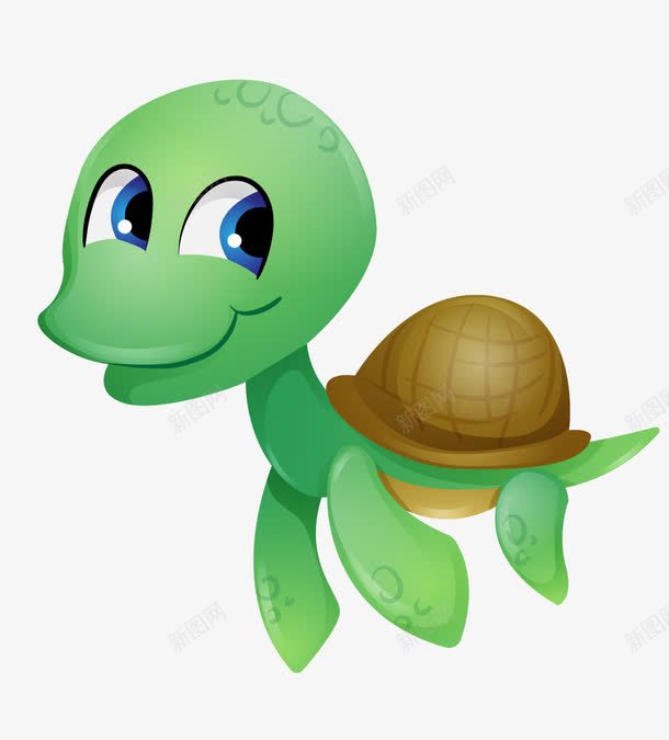 卡通手绘可爱绿色乌龟png免抠素材_新图网 https://ixintu.com 卡通的动物 可爱的乌龟 手绘的乌龟 绿色的乌龟