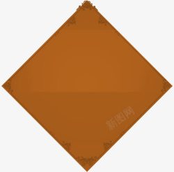 棕色简约四边形装饰图案素材