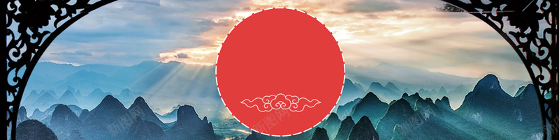 桂林山水旅游banner背景背景