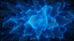 蓝色式样波形抽象扭曲科技感高清图片