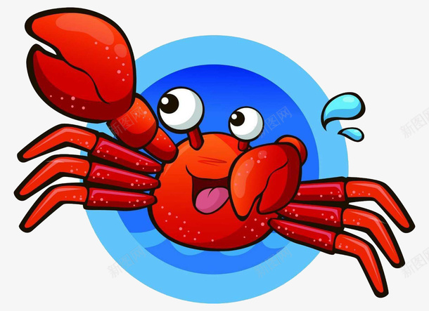 螃蟹红色海洋海鲜png免抠素材_新图网 https://ixintu.com 卡通 海洋生物 海鲜 螃蟹