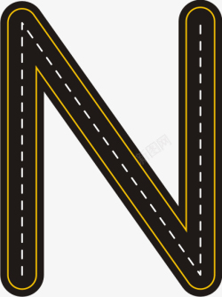 创意公路字母N素材