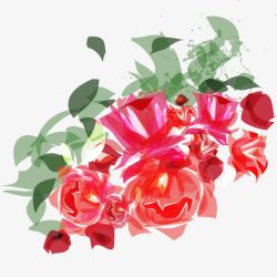 手绘玫瑰花素材