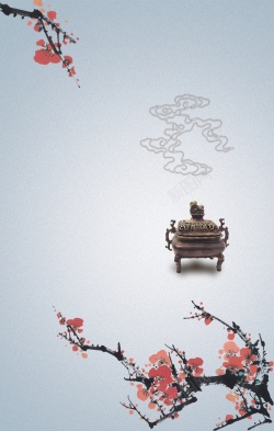 道德模范奖牌梅花中国风水墨展板背景素材高清图片