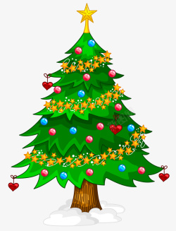 拔树的圣诞老人漂亮的圣诞树元素高清图片