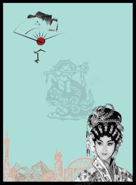 中国戏曲旅游宣传海报背景背景