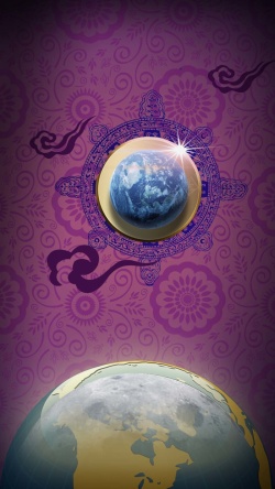 地球纹理紫色纹理地球商业H5背景高清图片