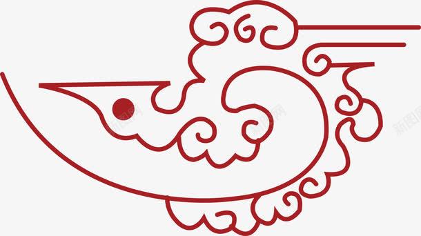 手绘线条画png免抠素材_新图网 https://ixintu.com 云朵 手绘 红色 线条