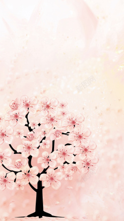 春季上新大赏唯美樱花节宣传海报背景图高清图片