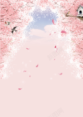 浪漫梦幻樱花粉色背景图背景
