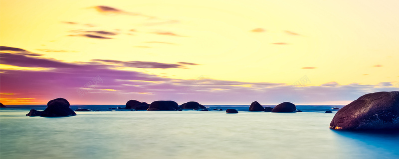 海边夕阳石头淘宝网站背景图背景