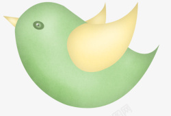 扁平化可爱小鸟绿色小鸟高清图片
