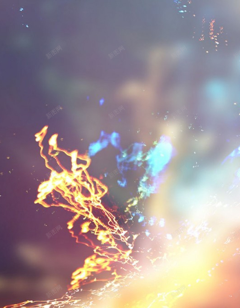 炫酷蓝天H5背景jpg设计背景_新图网 https://ixintu.com 创意 大气 梦幻 浪漫 炫酷 紫色 蓝天 黄色