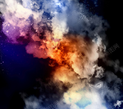 银河烟雾繁星背景